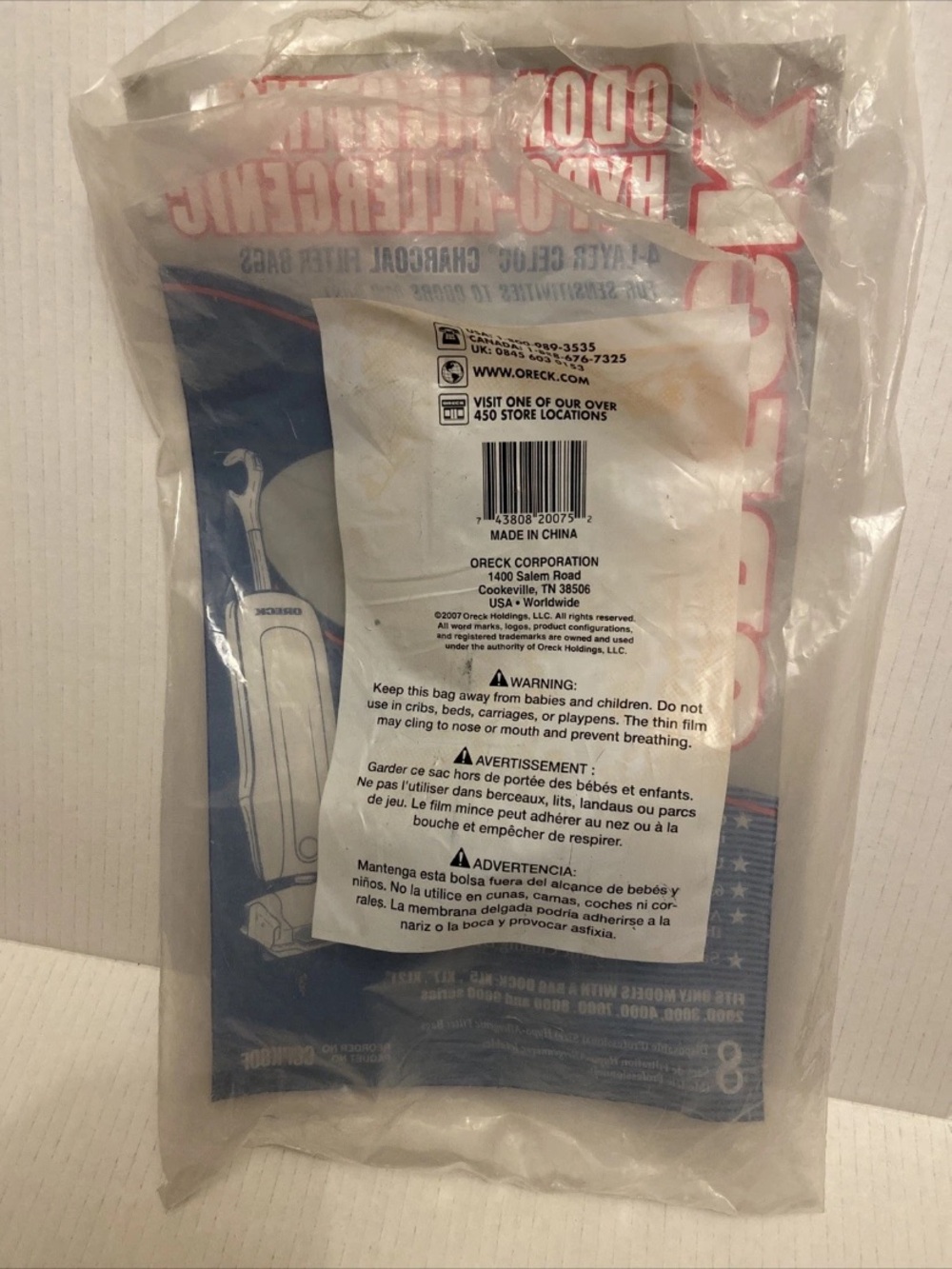 ORECK CCPK80F 6 Pack New Type CC 4 Layer Celoc Charcoal Filter Vacuum Bags. - Picture 3 of 5